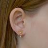 [Silver925] Dot ribbon two-way earring (Silver/Gold)