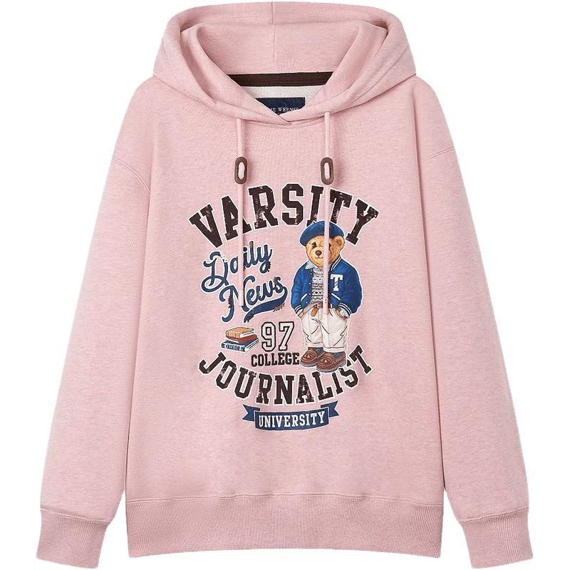 Teenie Weenie Women's Embroidered Bear Hooded Sweatshirt