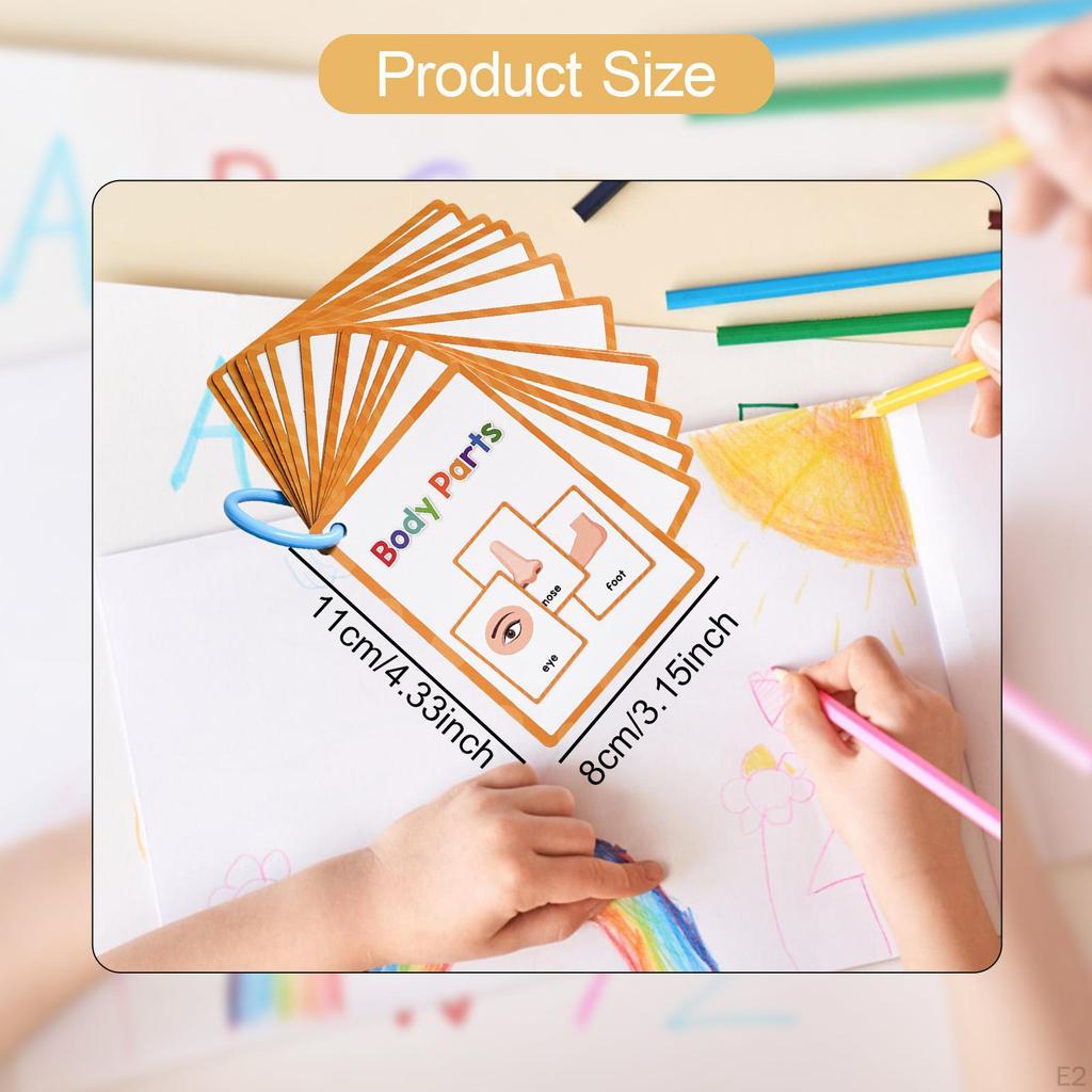 Body Parts Learning Cards, Educational Flashcards for Kids 15Pcs Teacher Resource