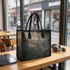 Vintage Cracked Texture Tote Bag Large Capacity Daily Shoulder Bag