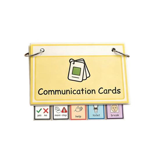 Communication Cards Basic Needs Communication Card with Metal Rings for Non Verbal белый