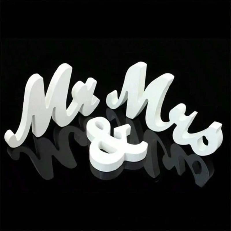3pcs/set Wooden Mr & Mrs Sign Decoration For Wedding Party, Ceremony Check-In Desk, Dining Table, Suitable For Home, Hotel Decor