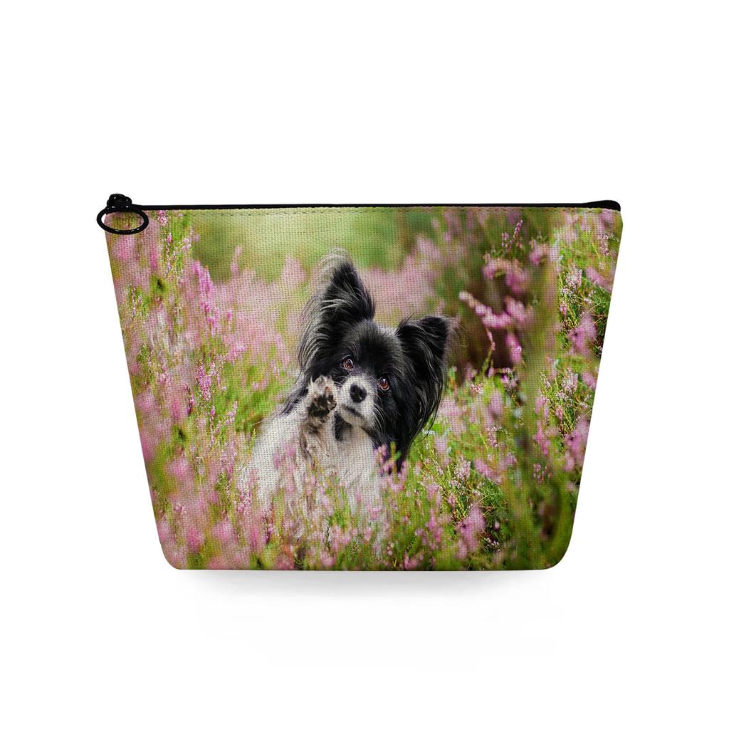 Women Dog Print Cosmetic Bag Toiletries Organize Travel Storage Case 6783