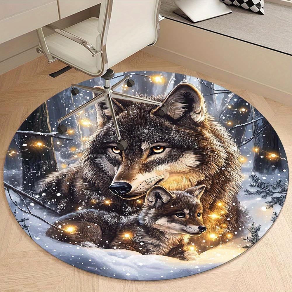 Wolf In The Snow Rug Suitable For Office Reception Decorative Carpet Office Chair Protection Carpet And Also Suitable For Gifts To Relatives And
