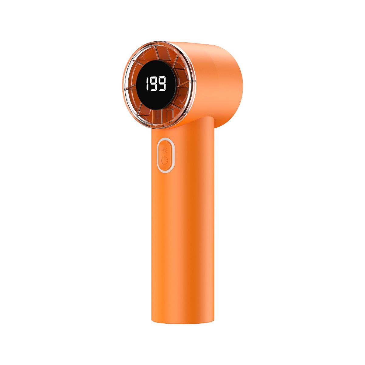 

T233 Portable Brushless Handheld Mini Electric Fan - Super Powerful and Compact T233 Turbo Digital Display Fan [Orange]