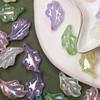 DIY Bracelet Accessories 10Pcs Acrylic Imitation Glaze Pendant Leaves Beads Jewelry Making UV Plated Color Creative