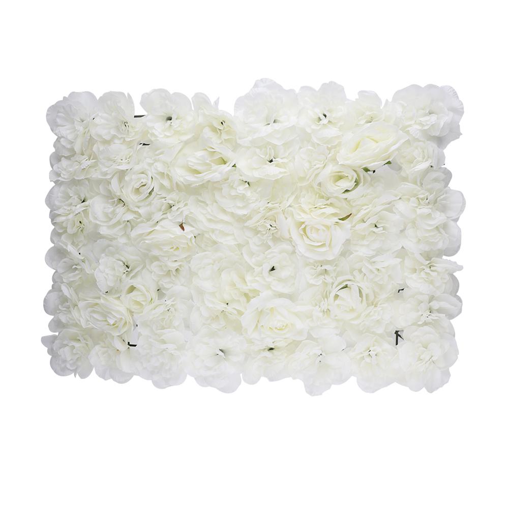 40x60cm Silk Rose Hydrangea Flower Wall Wedding Backdrop Decor Cream White Artificial Floral Panel