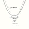 Minimalist Double-layer Titanium Steel Small Square Pendant Necklace for Men and Women, Cool and Simple Style, Suitable for Layering As a Collarbone