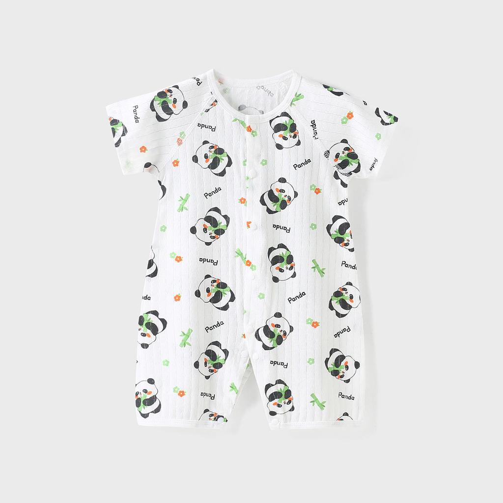 Newborn Summer Cotton Bodysuit: Lightweight Short Sleeve Mesh Romper for Crawling and Outings