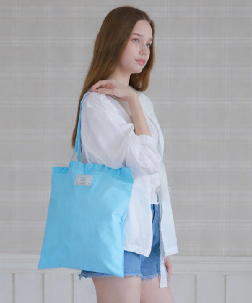 Pink Pineapple Daylight Frill Eco Bag_Sky Blue