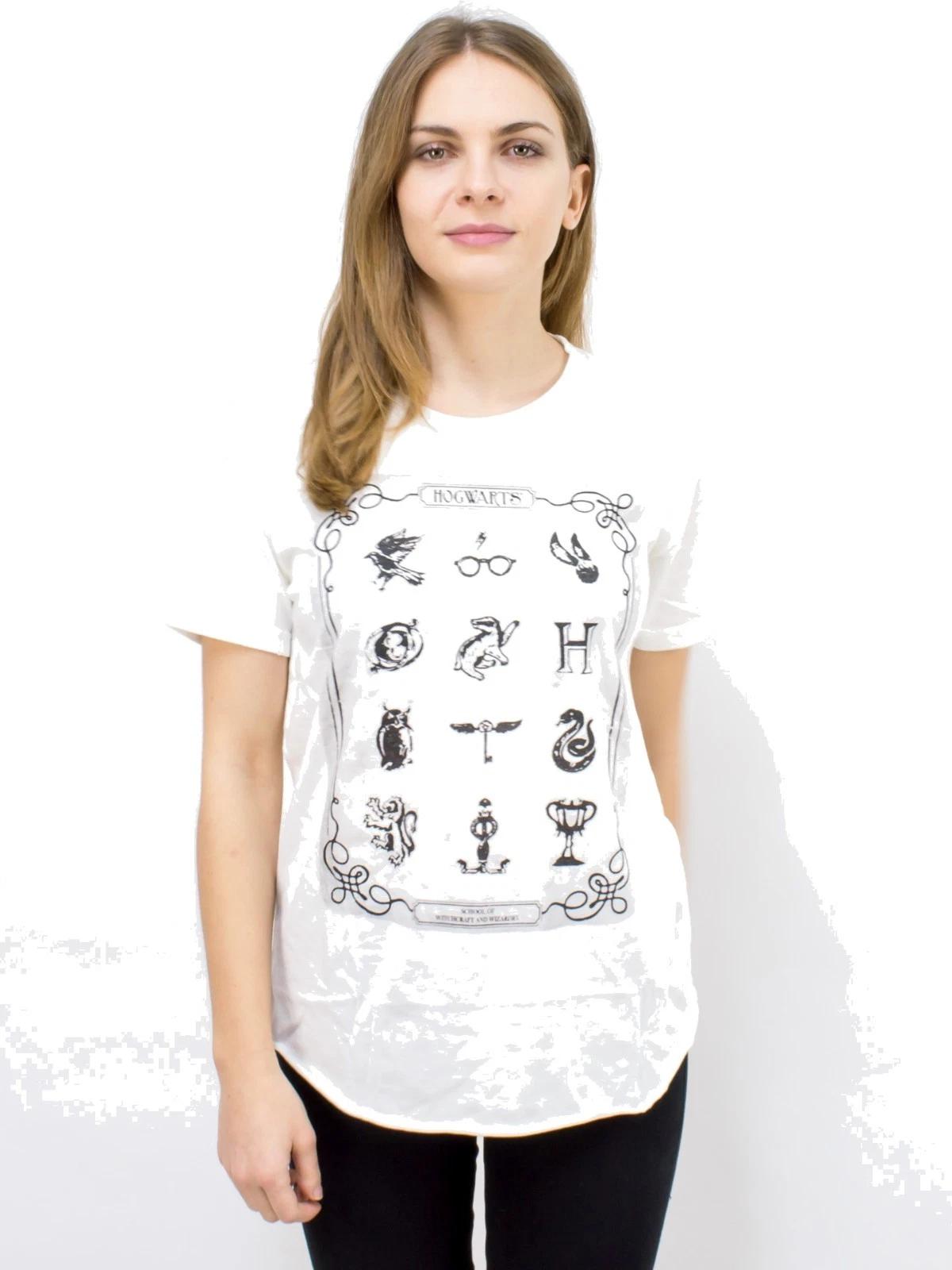 Harry Potter Juniors Hogwarts School Of Witchcraft & Wizardry White Shirt NWT XS S