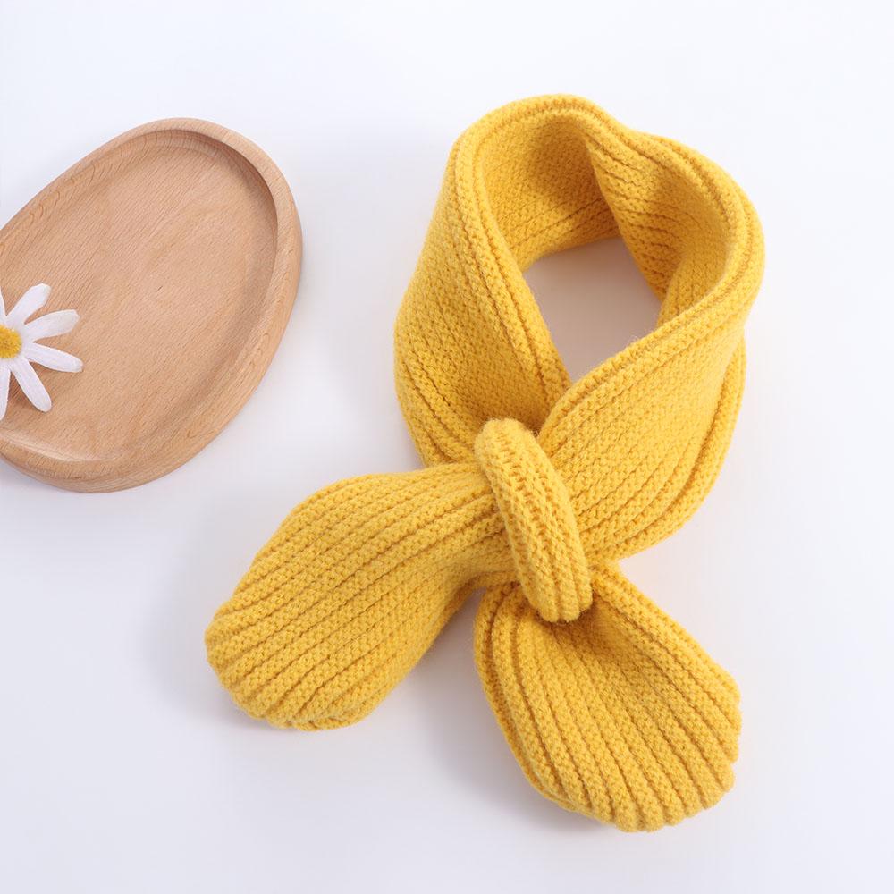 Fashion Solid Color Boys Girls Scarf Korean Style Casual Kids Knitted Scarf Windproof Outdoor Winter Knit Scarves Baby