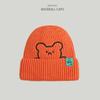 Hats for Women's Autumn and Winter New Bear Embroidered Knitted Hat Korean Style Versatile Wool Hat Couple Smiling Cloth Label Cold Hat Men