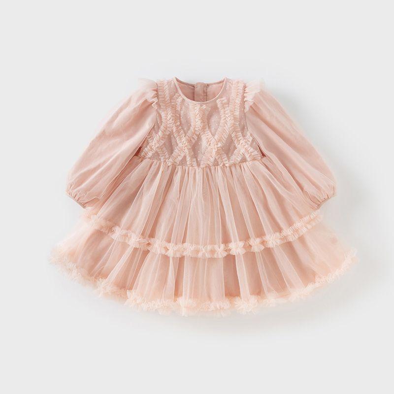 David Bella Kidsren s Dress 2026 New Style Mesh Princess Dress for Girls, Fashionable Spring Dress for Baby Girls Sakura Powder [Ready in Stock] 90