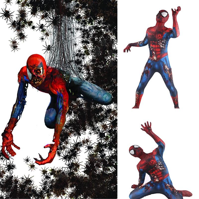 Zombie Spider-man Jumpsuit Perfect Voor Halloween En Cosplay Met Uitstekend Vakmanschap En Elastisch Materiaal.