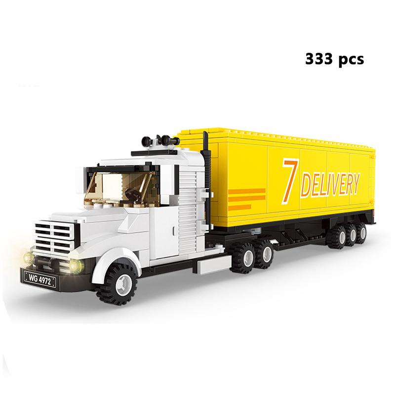 Technical Tour Bus Car City Vehicle School Bus Container Truck Building Blocks Goods Vehicle Creative MOC Racing Toys