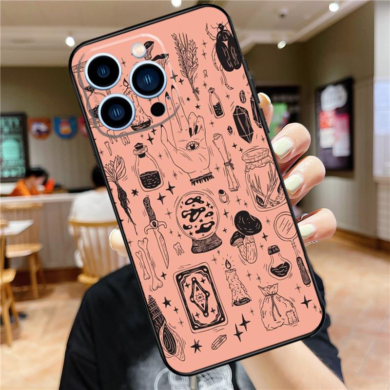 Girly Pastel Witch Goth Ouija Case For iPhone 17 16 15 14 13 12 11 Pro Max Mini Plus 16e 17 Air Bumper Cover Accessories