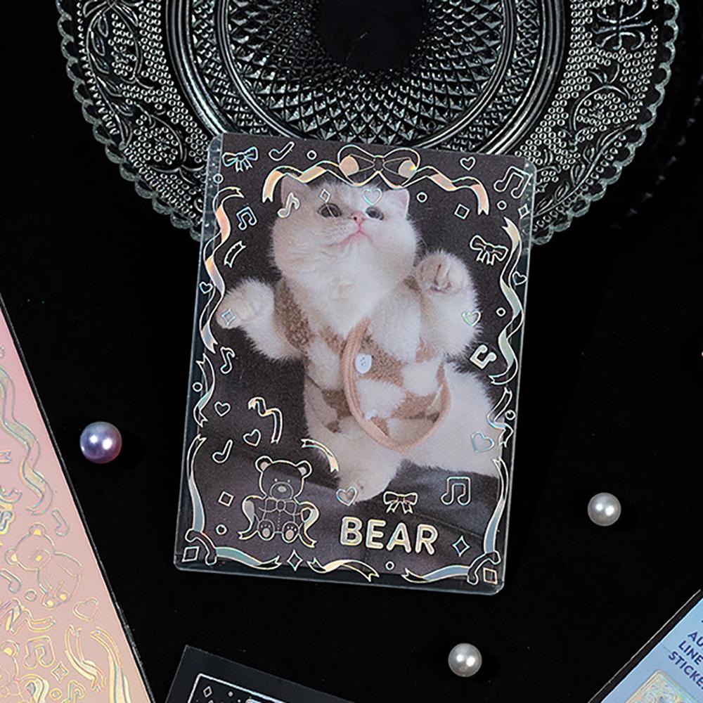 Aurora Line Laser Stickers DIY Photo Decoration Base Collage Materials Handbooks Stationery, Star Small Card Decoration