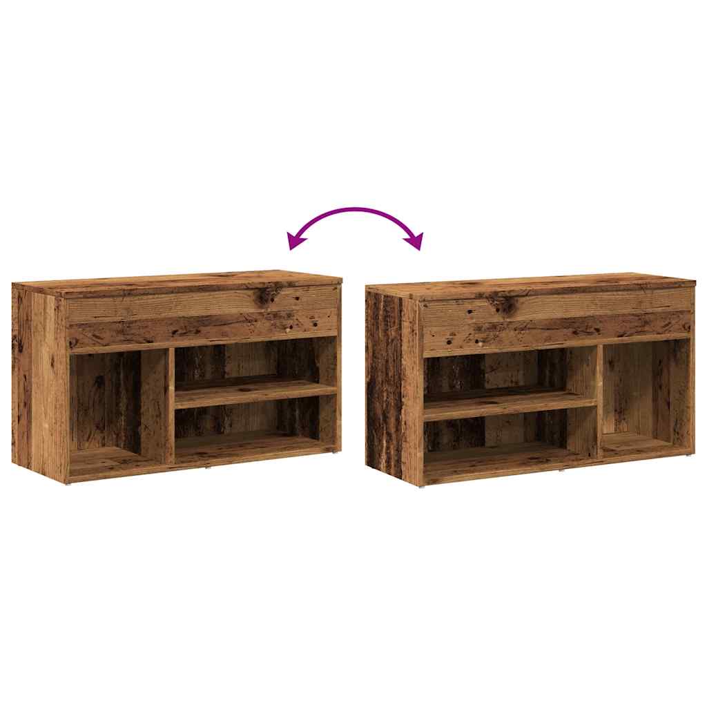 Shoe Bench Vintage Wood Look 80 x 30 x 45 cm Engineered Wood