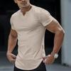 T-shirt da uomo a maniche corte con scollo a V Casual Slim Fit Basic Top Morbido Comodo Leggero