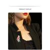 New Chinese style pink peony flower brooch, enamel color, pearl flower, versatile fashionable chest flower, brooch