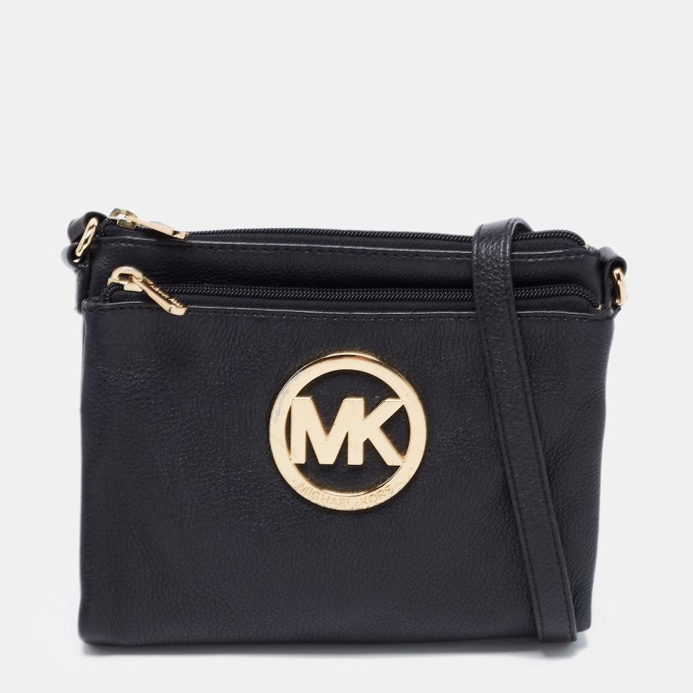 

Michael Kors Кожаная сумка через плечо Michael Michael Kors Fulton черный