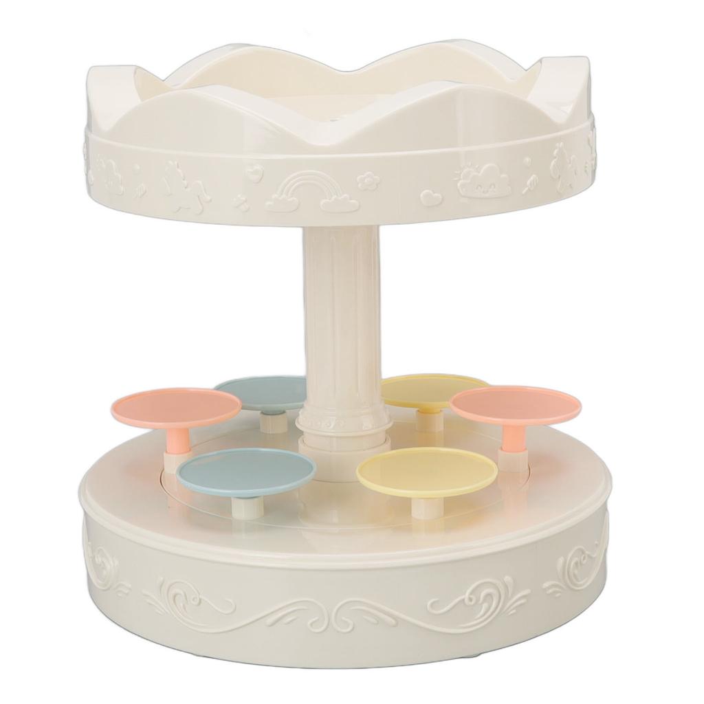 Rotierende Dessertmaschine Automatischer drehbarer Doppelschicht-Dessert-Displayständer Cupcake-Display