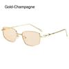 New Fashion Eyeglasses Frames for Women Men Silver Rectangle Glasses Anti Blue Light Small Square Sunglasses with Metal Frame