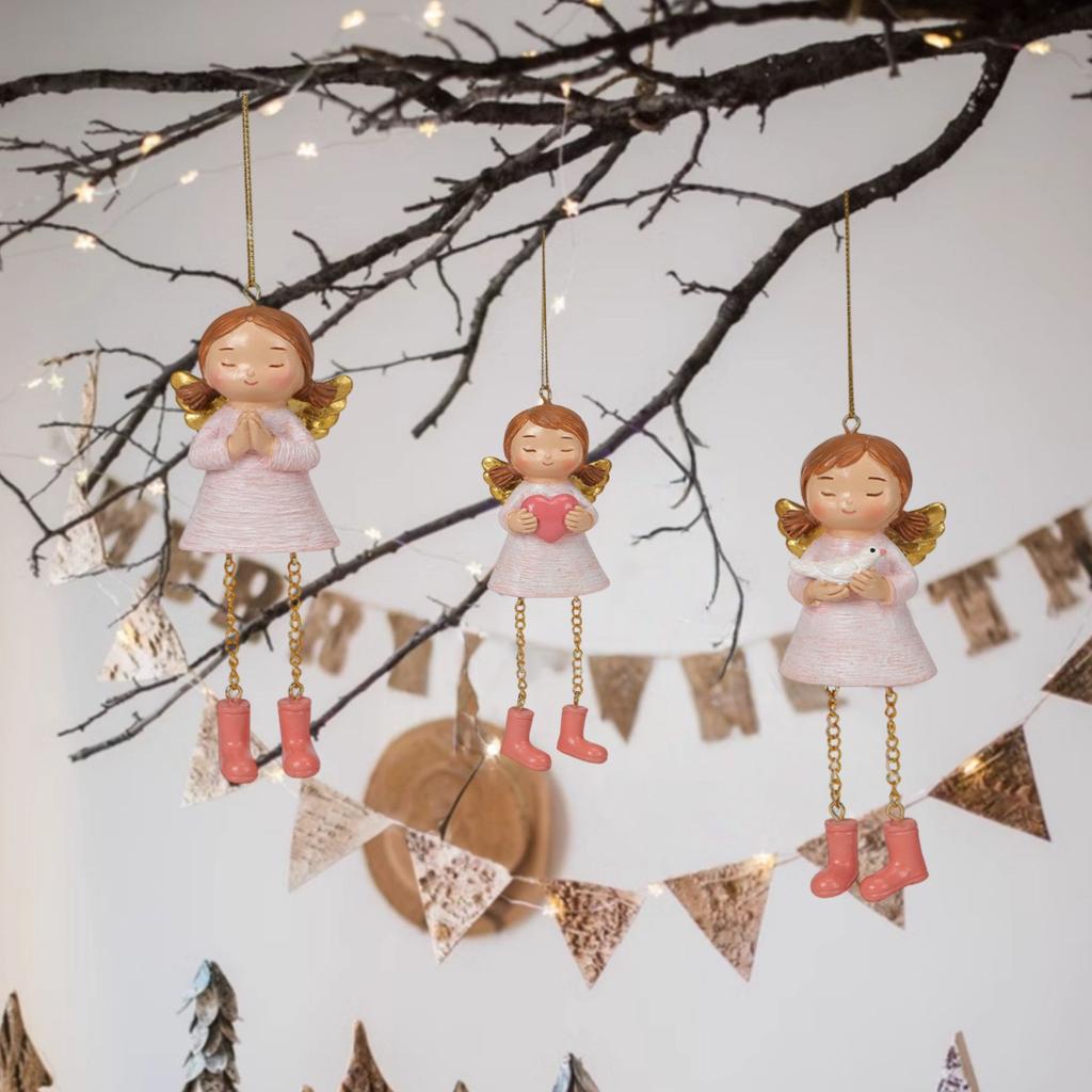 Vánoční dekorativní přívěsek 3 přívěsky andělů Domácí kreativní přívěsek Dekorativní pryskyřičné řemesla