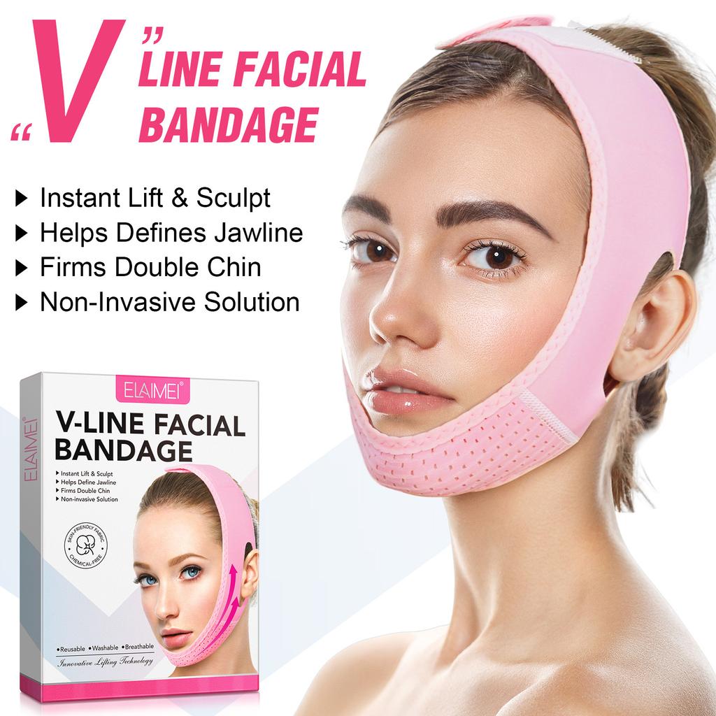 1 Pc Reusable V Line Face Mask Double Chin Reducer Facial Firming Strap V Shaped Lifting Face Mask for Slimming