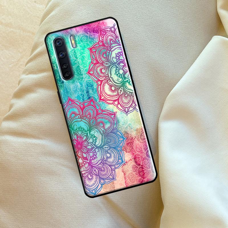 Trippy Tie Dye Floral Mandala Case For Oppo A17 A94 A74 A54 A60 A40 A80 A16 A76 A96 A98 A58 A78 A18 A38 A57 A15 A5 A6 Pro