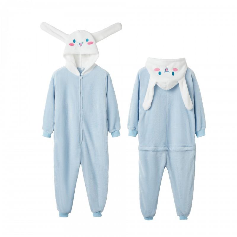 Cozy Cartoon Fleece Onesie Pajamas Couples Winter Home Sleepwear With Cow Nezha Capybara Disney Characters