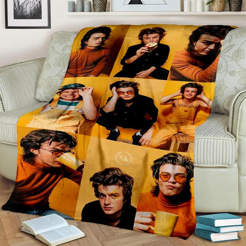 Joe Keery Actor 3D Printing HD Blanket,Soft Throw Blanket for Home Bedroom Bed Sofa Picnic Travel Office Rest Cover Blanket Kids