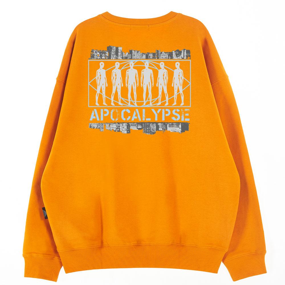 ASTRAL PROJECTION Oversized Drop Shoulder Apocalypse City Sweatshirt_Orange