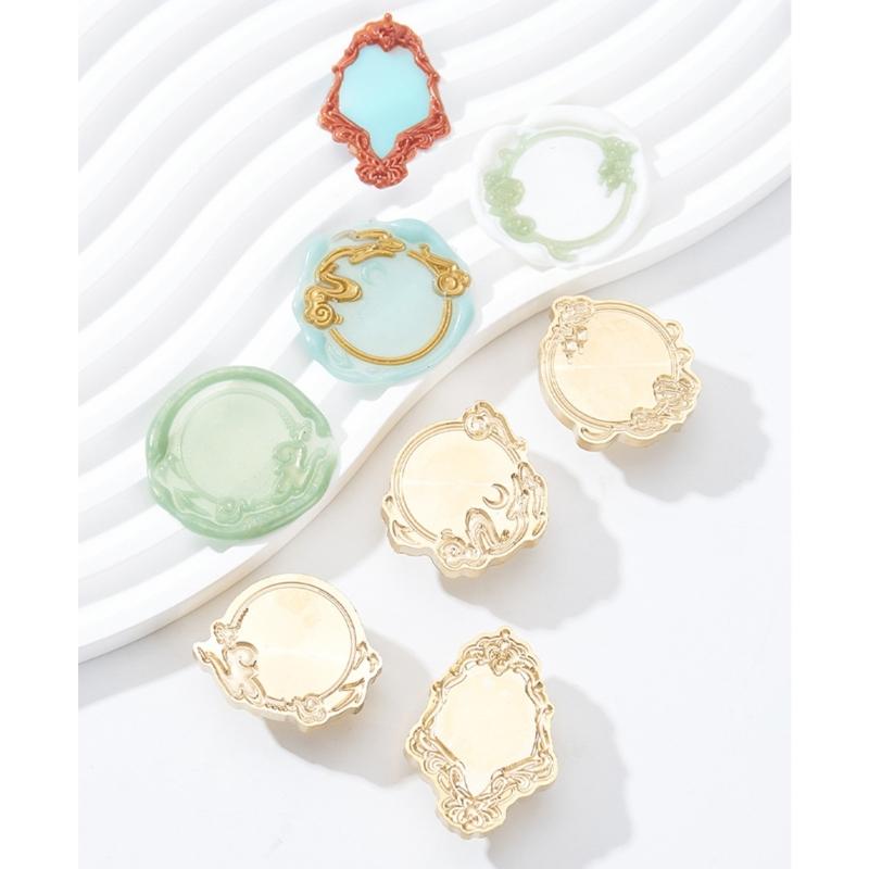 Sealings Wax Stamp Head for Envelope Invitation Card DIY Scrapbooking Flower Photo Frame Seal Stamp Head Replacement