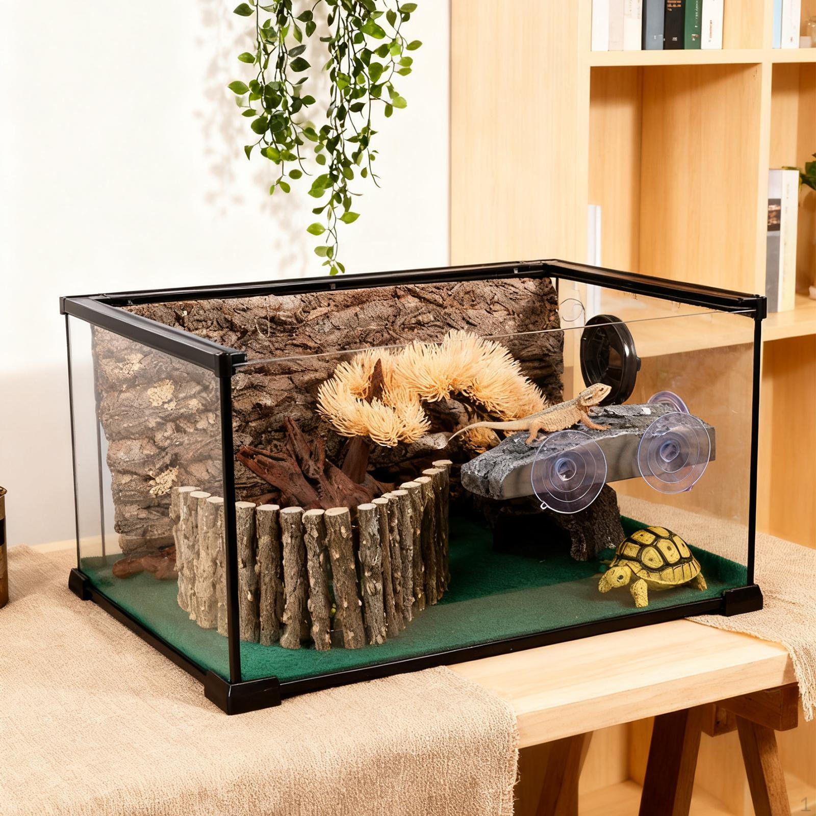 

Turtle Basking Reptiles Dock Resting Terrace Stone Climbing Step with Suction Cups for Turtles серый