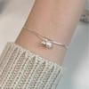 Elegant Double Layer Round Bead Pendant Bracelet for Women - Versatile, Stackable, and Stylish Wristband Jewelry.