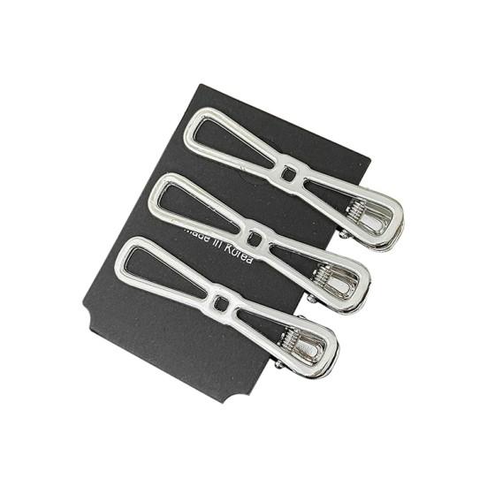

3Pcs Girl Hairpin Star Decor X-shaped Spring Hair Pin Stable Clamping Force Non-Slip Metal Texture Hair Clips Broken Hair Fixer D