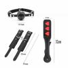 4 Pcs / Set Black  Beginners Starter Kit Heart Paddle Blindfold Cuffs Ball Gag  Starter Kits
