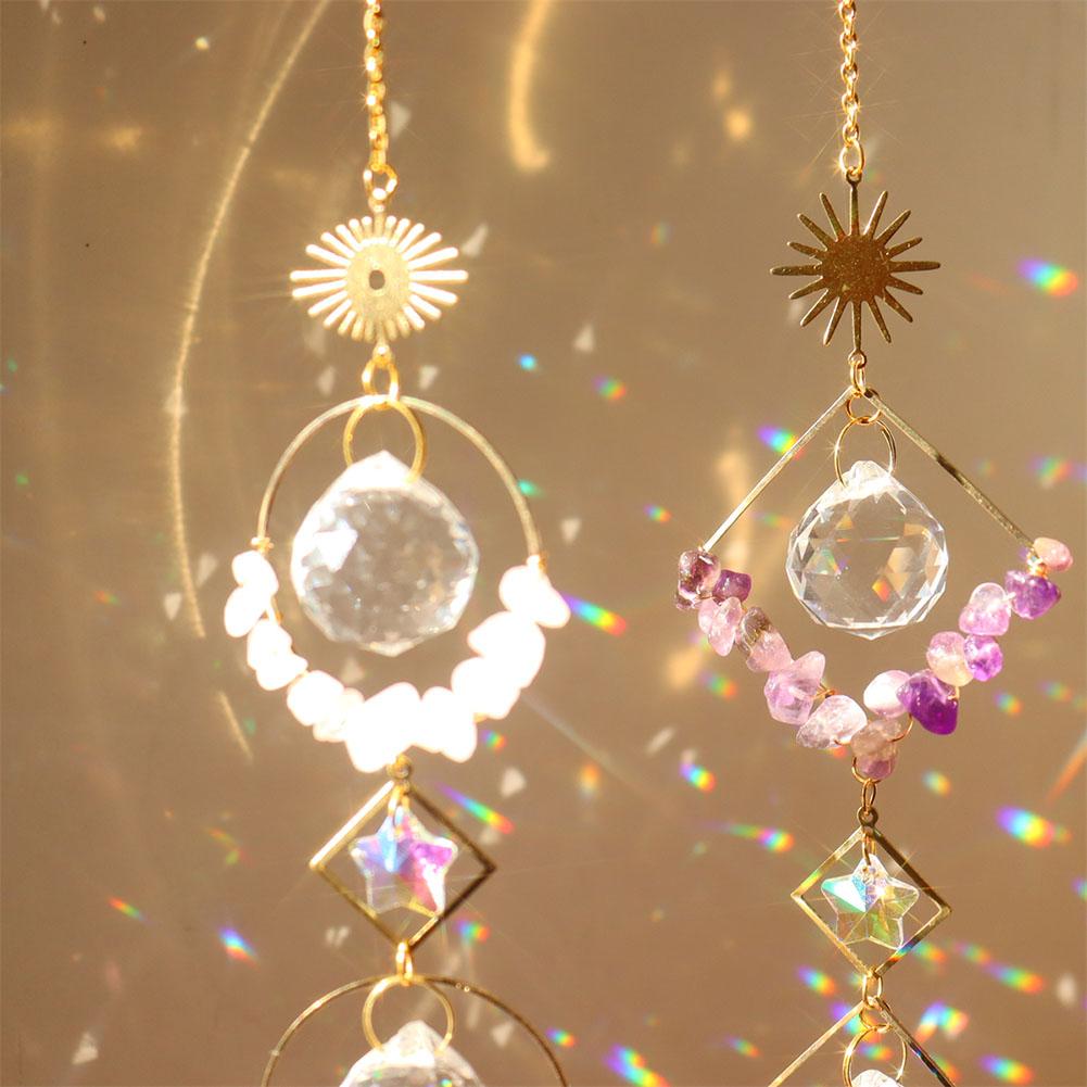 Colorful Rainbow Maker Pendant Exquisite Hanging Crystal Ornament Smooth Surface for Home Garden Window Decor