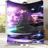 Kreskówkowy koc flanelowy Sword Art Online SAO, Bardzo miękki ciepły pluszowy koc do domu sypialni łóżka sofy kempingu pikniku prezent