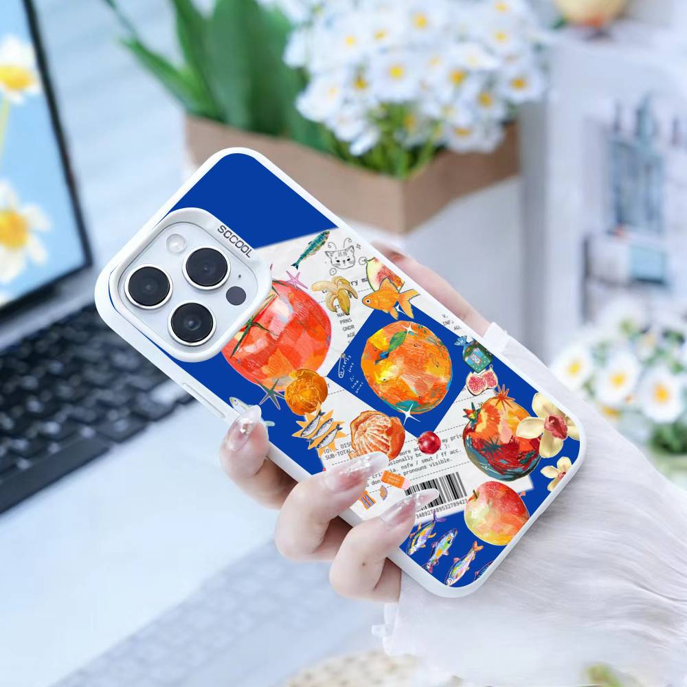 Collage  Phone Case For IPhone 16 17 15 14 12 13 Pro Max white Color Shockproof Cover