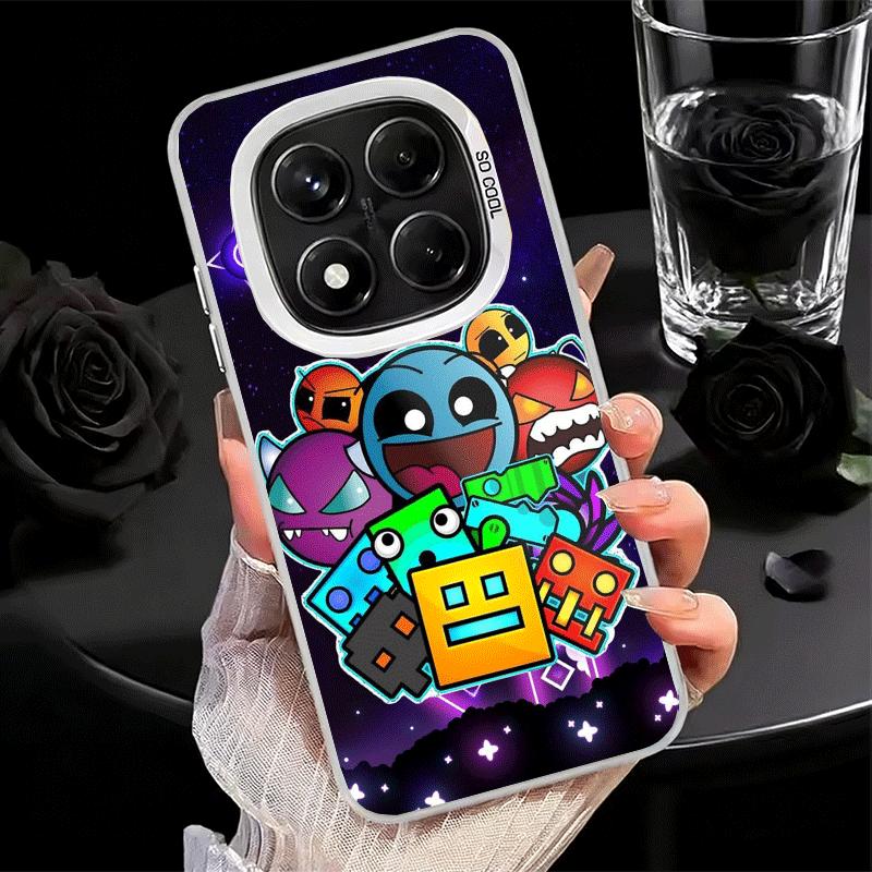 Geometry Dash Game Soft Phone Case for Xiaomi Redmi Note 13 14 15 Pro Plus 12S 12 11S 11 11T 10S 10 Shockproof Cover Back Shell