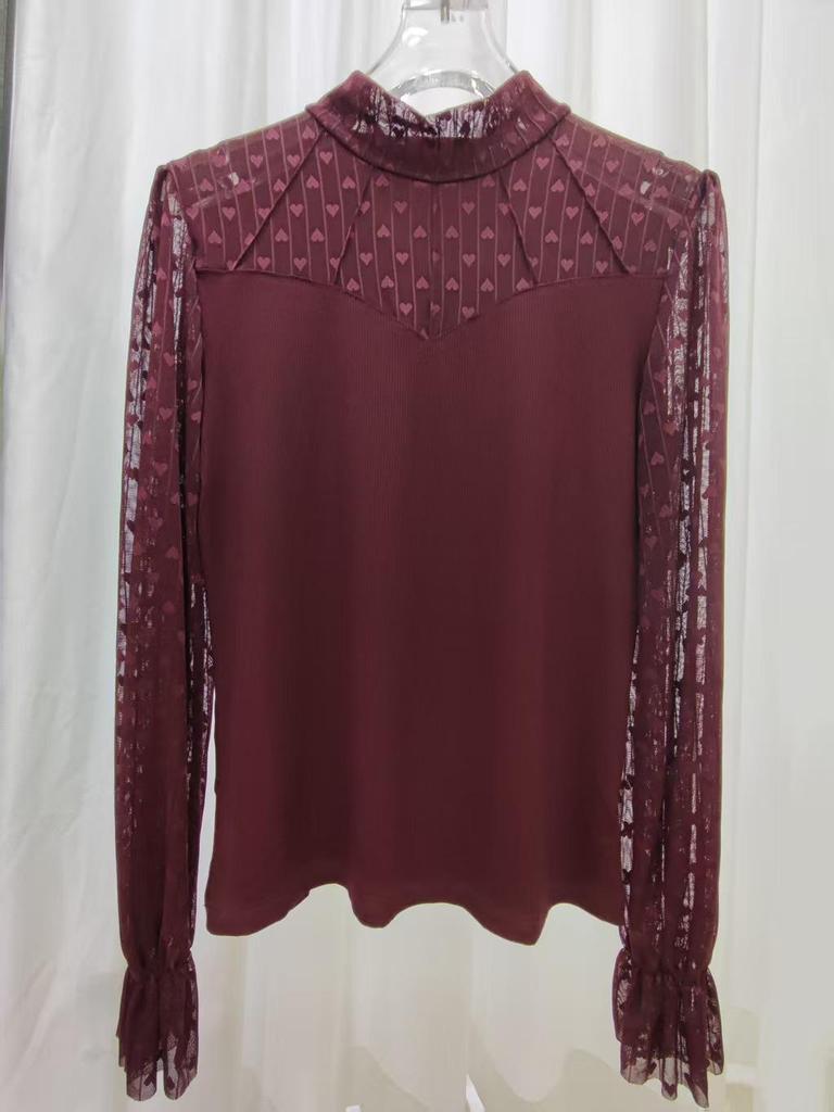 971 Women's Lace Mesh Top - Autumn/Winter Socialite Style T-Shirt