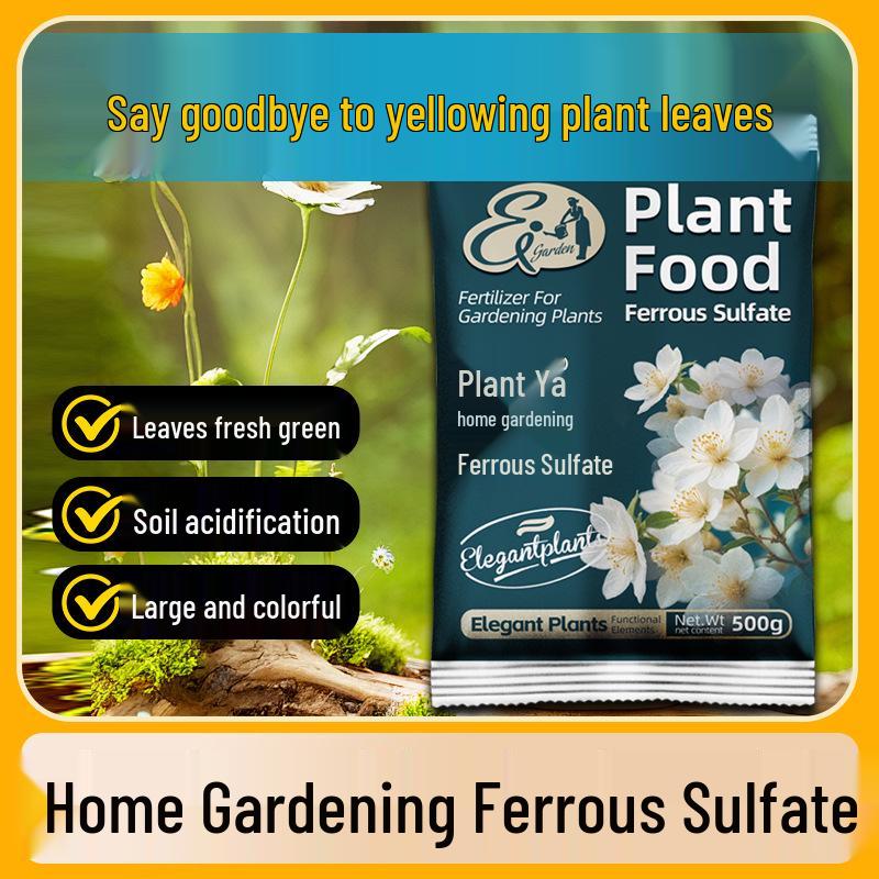 Ferrous Sulfate Fertilizer for Acid-Loving Plants: Gardenia, Camellia, Azalea, Osmanthus - Water-Soluble, Anti-Yellow Leaves.