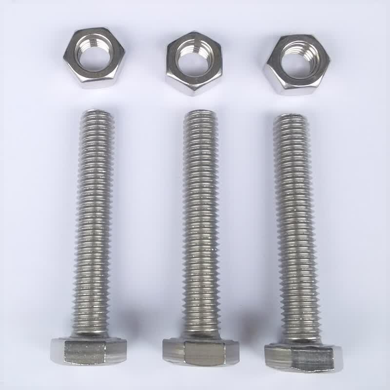 GB/T 5783 A4-70 304 Stainless Steel Hex Head Bolt & Nut Combination