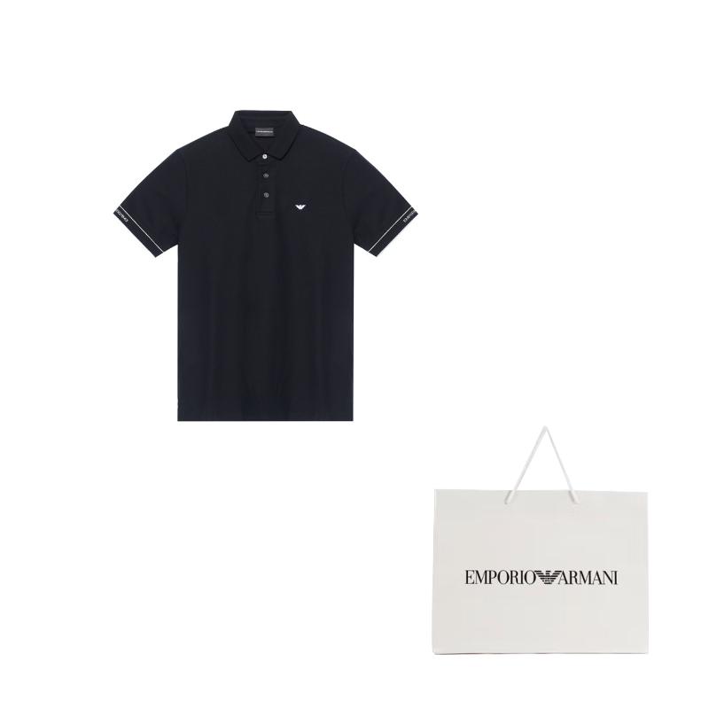 EMPORIO ARMANI Polo Shirt Men's Black With White Logo 3R1F67-1JCYZ-0092