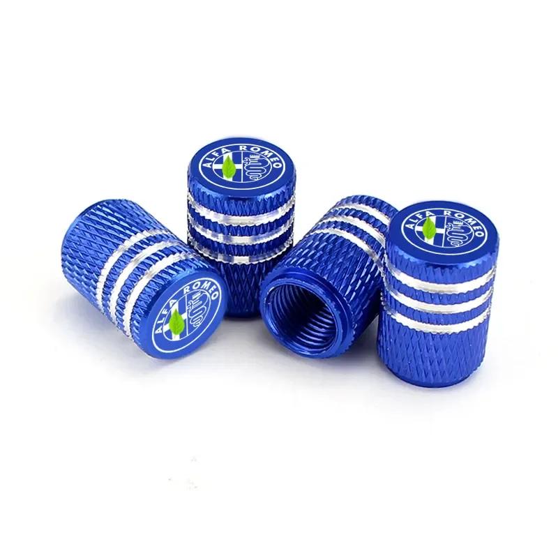 4PCS Metal Wheel Valve Stem Caps Tire Air Cover for Alfa Romeo Spider 147 155 156 159 Giulia Mito Stelvio 4C GT Car Accessories