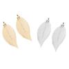 2x colgantes de hojas naturales chapados, abalorios para hacer joyas, adornos de regalo, oro