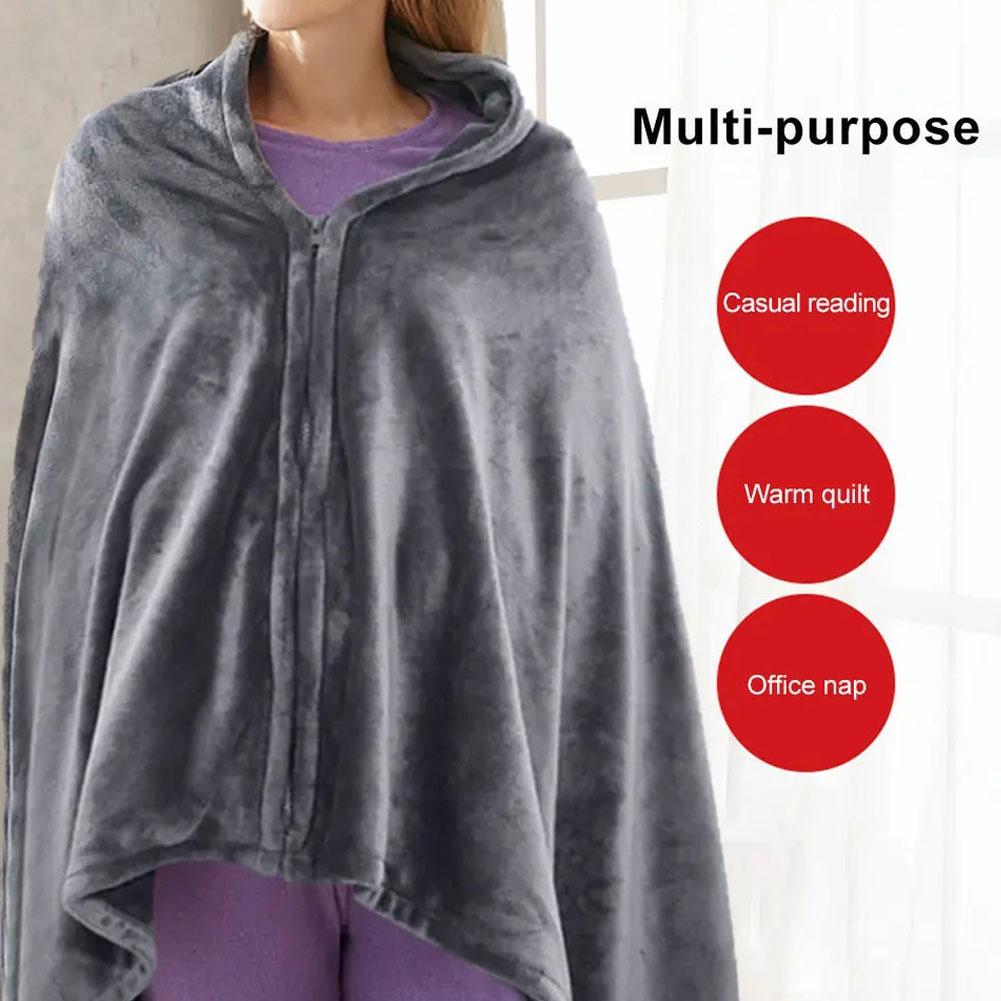 USB Electric Heating Blanket Heated Warm Shawl Flannel Throw Blanket Adjustable Blanket Heated L9A4